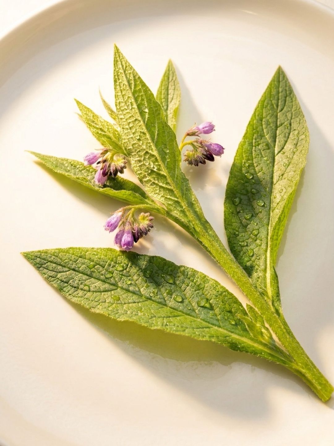 Comfrey leaves and flowers, a soothing botanical in LipQ Liquorice & Melissa Lip Gel for cold sore-prone lips
