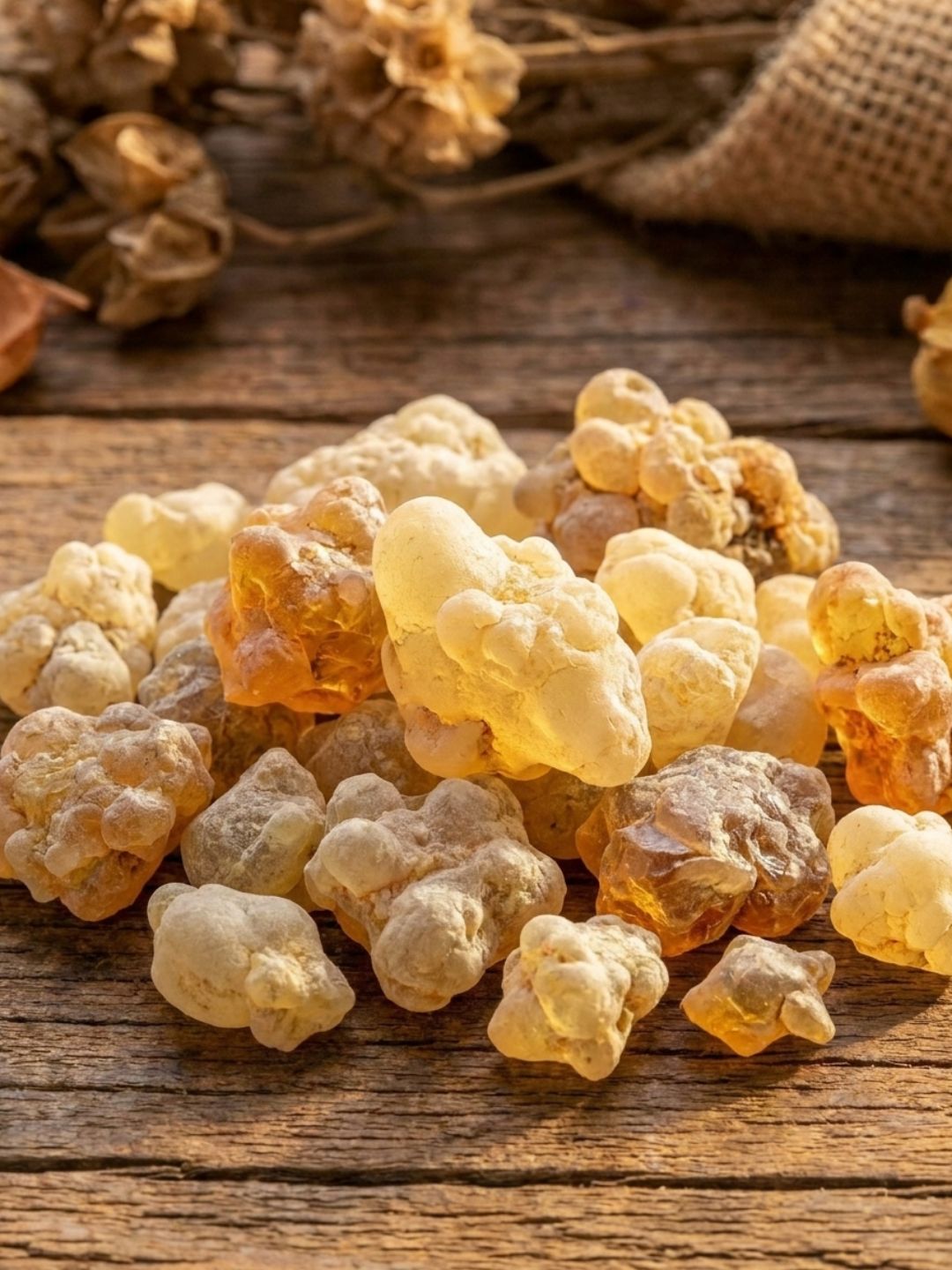 Golden frankincense resin from the Boswellia tree, a plant active in Actimas Boswellia & Commiphora joint cream
