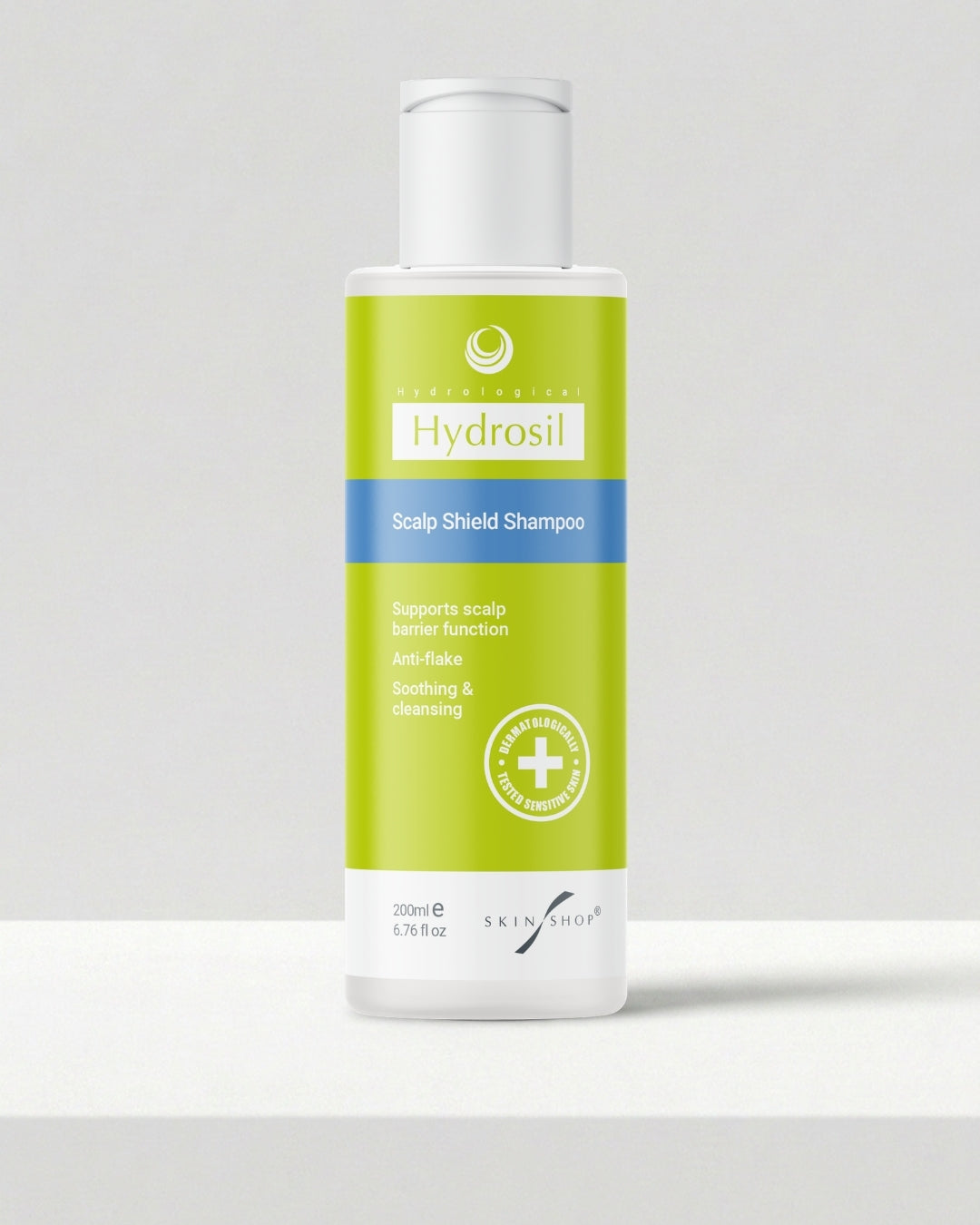 Hydrosil Scalp Shield Shampoo 200ml bottle, a gentle sulphate-free shampoo for dry, itchy and flaky scalps