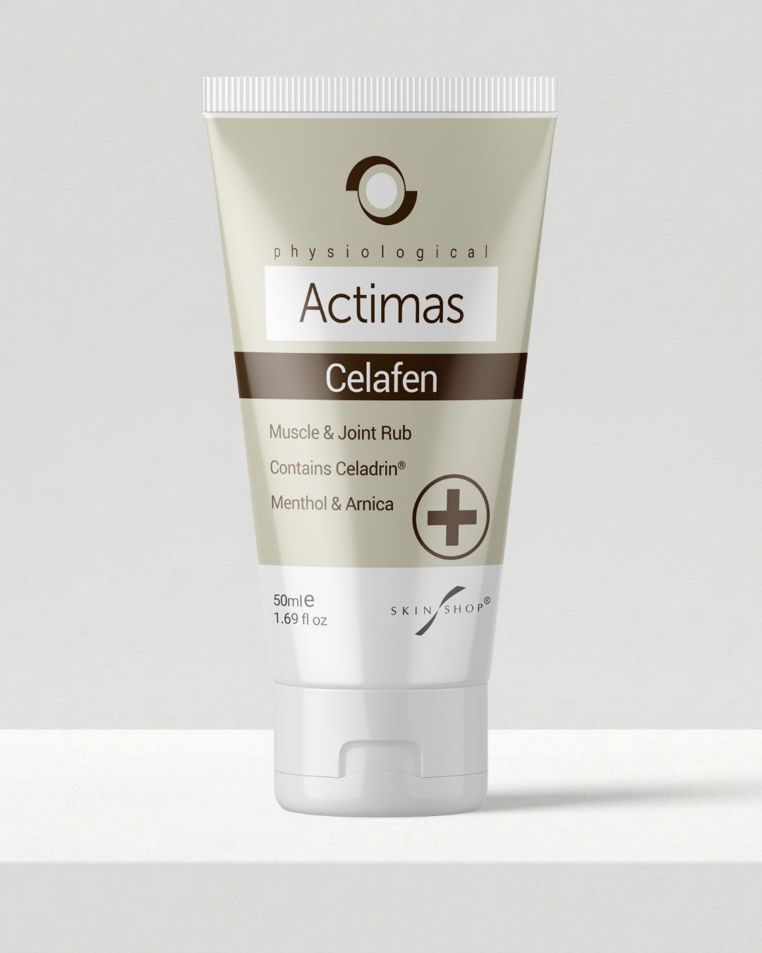 Front of the Actimas Celafen 50ml muscle and joint rub, made with Celadrin, menthol and arnica