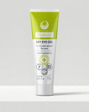 Hydrosil Dry Eye Gel, a 15ml green and white tube for dry skin around the eyes, containing Cardiospermum