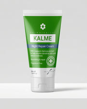KALME Night Repair Cream 50ml tube, a fragrance-free dermatologically tested night cream for rosacea-prone and redness-prone sensitive skin