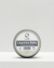 LipQ Liquorice Lip Balm 30g tin for cold sore-prone lips, with glycyrrhizic acid from liquorice