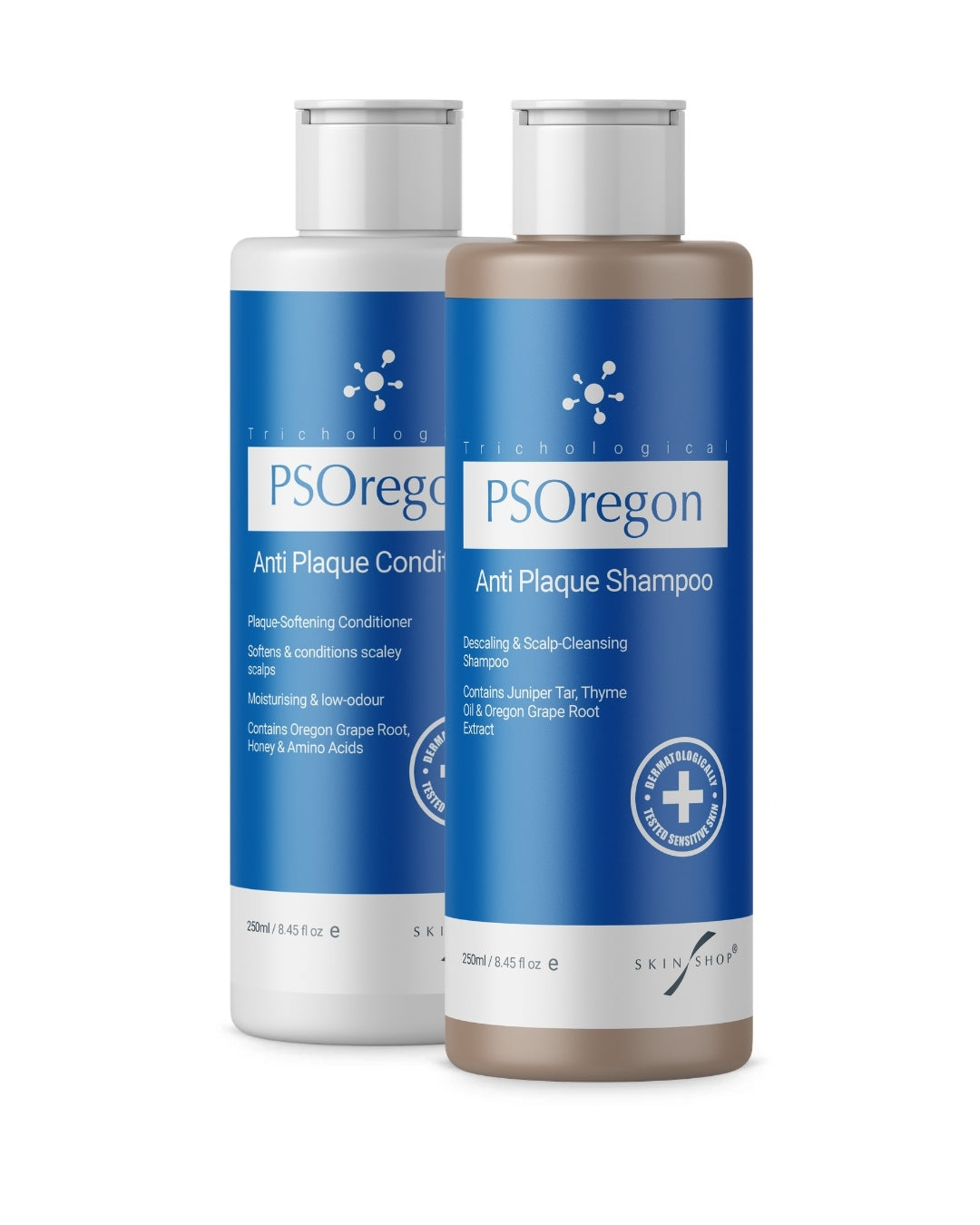 PSOregon Hair Care Pack, the Anti-Plaque Shampoo and Conditioner duo for psoriasis-prone scalps, two 250ml bottles, dermatologically tested
